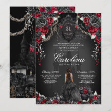 Red Black Ro Gothic Haunted Castle Quinceanera