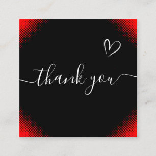 Red & Black Romantic Tack Passion Snyggt Fyrkantigt Visitkort