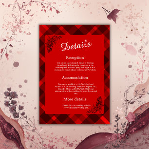 Red Black scottish bröllop mönster Tilläggskort
