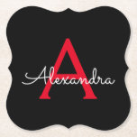 Red Black Script Girly Monogram Namn Underlägg Papper<br><div class="desc">Pappra Underlägg för svart och röd,  enkla skript,  Monogram Namn. Det gör perfekt studenten,  födelsedag,  bröllop,  möhippa,  årsdag,  babydusch eller bachelorette-fest till någon som glam lyx och chic stilar.</div>