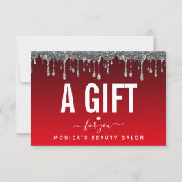 Red & Black Silver Glitter Beauty Salon