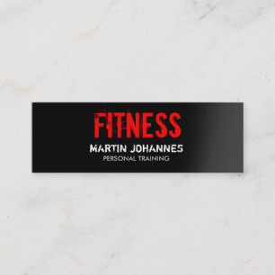 Red Black Slim Fitness Trainer Mini Visitkort