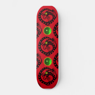 RED BLACK SNAKE DRAGON, Grönt Emerald Skateboard Bräda 20 Cm