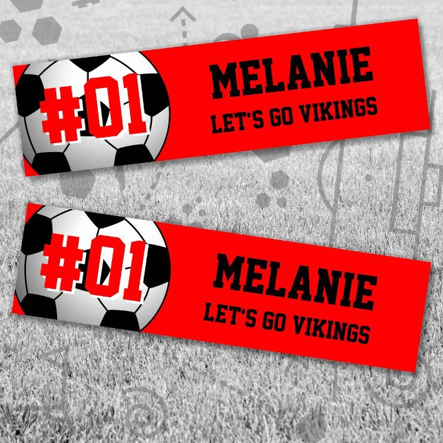 Red Black Soccer Team Bildekal (Red and Black Soccer Let's Go Team Bumper Sticker. Celebrate your high school or college athlete.)