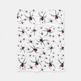 Red & Black Spider Mönster Fleecefilt