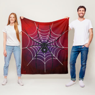 Red Black Spider Throw Blanket Fleecefilt