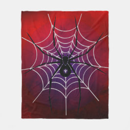 Red Black Spider Throw Blanket Fleecefilt
