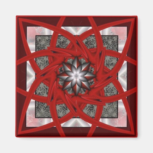 Red Black Star 2 Magnet (Framsidan)