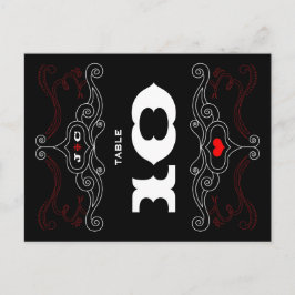 Red & Black Sten 'n' Roll Music Thmet Bröllop Vykort