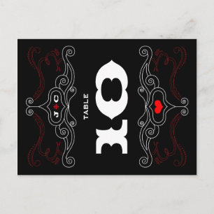 Red & Black Sten 'n' Roll Music Thmet Bröllop Vykort