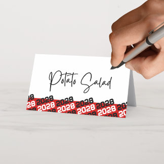 Red Black Studenten Year Folopping Food eller Placeringskort