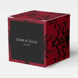 Red & Black Swirl Gothic Bröllop Presentaskar