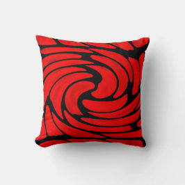 Red Black Swirl Mönster Lumbar och Dekorativ kudde
