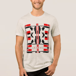 Red Black Symmetrical Shapes Linjer Art Design T Shirt
