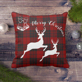 Red Black Tartan God jul Decor Kudde