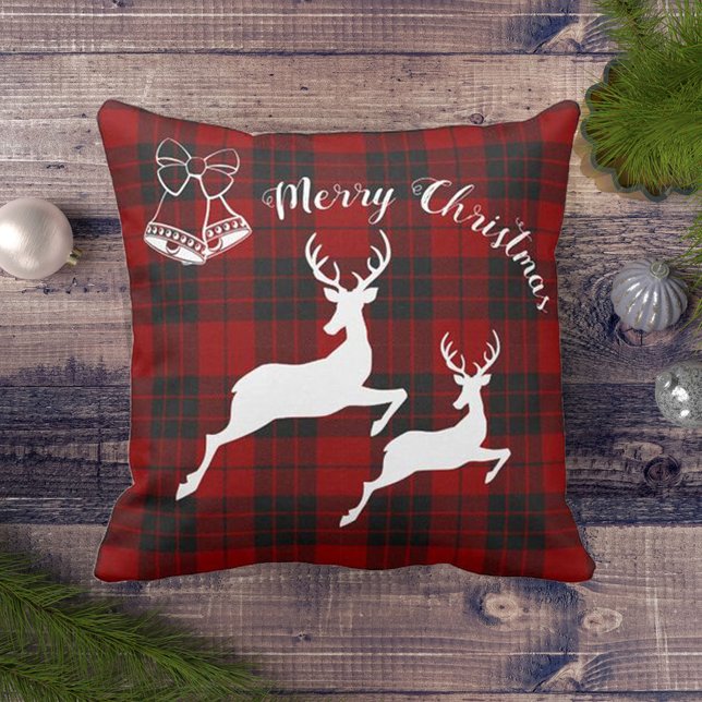 Red Black Tartan God jul Decor Kudde (Skapare uppladdad)