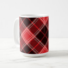 Red Black Tartan Kaffemugg