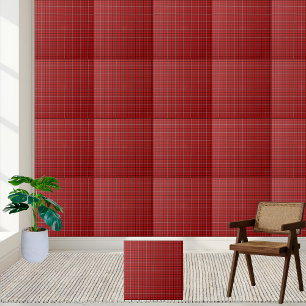 Red Black Tartan Play Ceramic Tile Kakelplatta