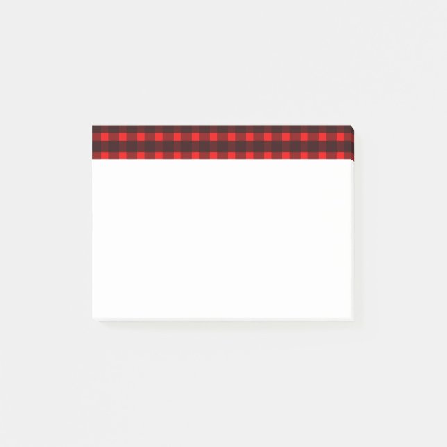 Red Black Tartan Play Mönster Post-it Block (Framsida)