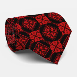 Red & Black Tatreez Henna Thobe Print Mönster Slips
