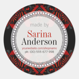 Red Black Tribal Mönster tillverkad av etiketter S