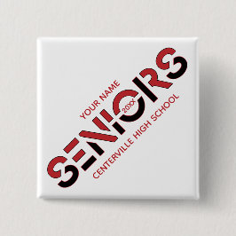 Red & Black Two-Färg Seniors Sliced Brev Knapp