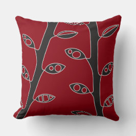 Red Black VINES Retro DESIGN Dekorativ kudde
