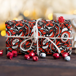 Red Black White Abstract Haida Face Native Art Presentpapper