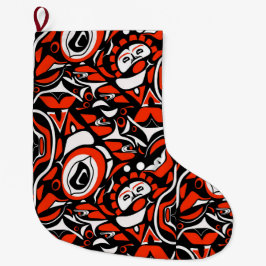 Red Black White Abstract Haida Face Native Art Stor Julstrumpa