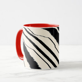 Red Black White Animal Print Combo Mugg