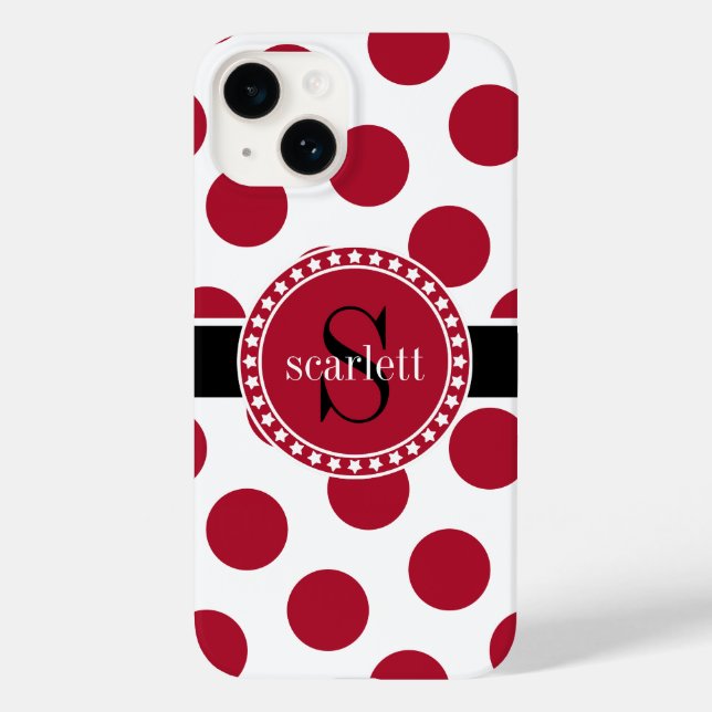 Red Black White Big Polka Dot Monogram (Baksida)