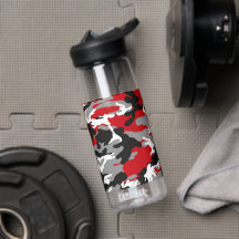 Red Black White Camo Camelbak Vattenflaska