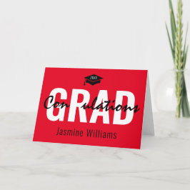 Red Black White Congradations Student Kort