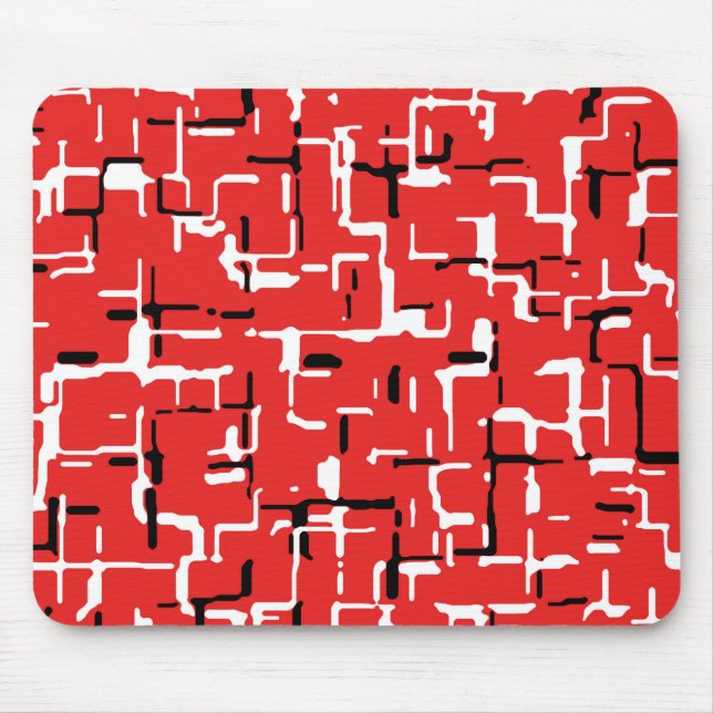 Red Black White Coola Mönster Musmatta (Framsidan)