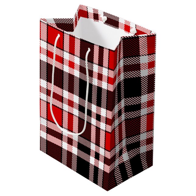 Red Black White Flskanansk Tartan Mönster Design (Skapare uppladdad)