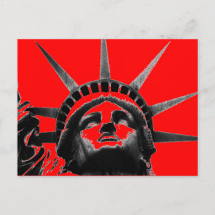 Red Black White Frihetsgudinnan pop Art-vykort Vykort