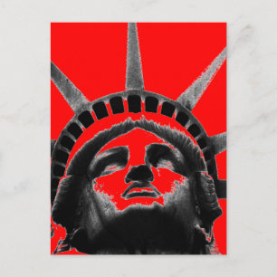 Red Black White Frihetsgudinnan pop Art-vykort Vykort