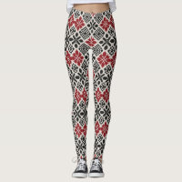 Red Black White Geometric Keffiyeh Folk Mönster