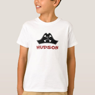 Red Black + White Girl's Pirat Birthday T Shirt