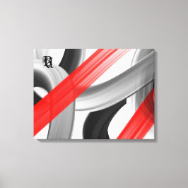 Red Black White Gray Abstract Canvastryck