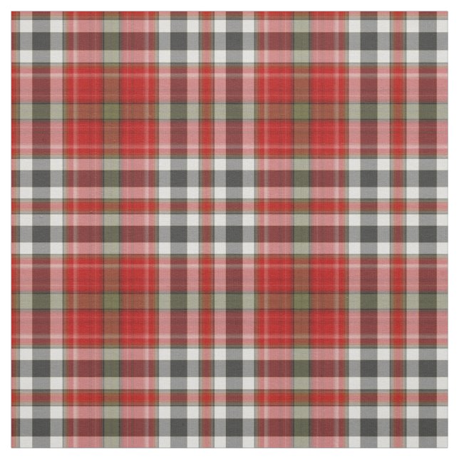 Red Black White Grönt Grått Tartan Play Tyg (Provkarta)