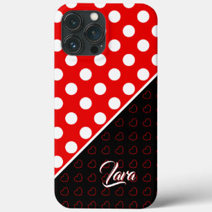 Red Black White iPhone Cover för anpassad namnmal