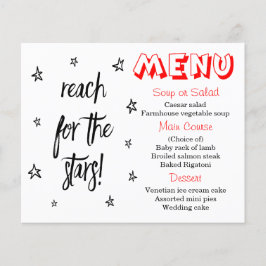 Red, Black & White Menu Bröllop Stars Kärlek-citat