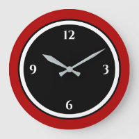 Red Black & White, minimalistiskt stort klocka