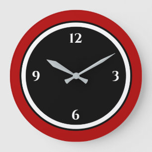 Red Black & White, minimalistiskt stort klocka