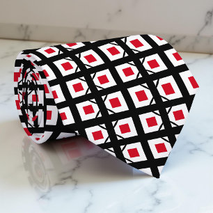 Red Black & White Op Art Geometric Mönster Slips