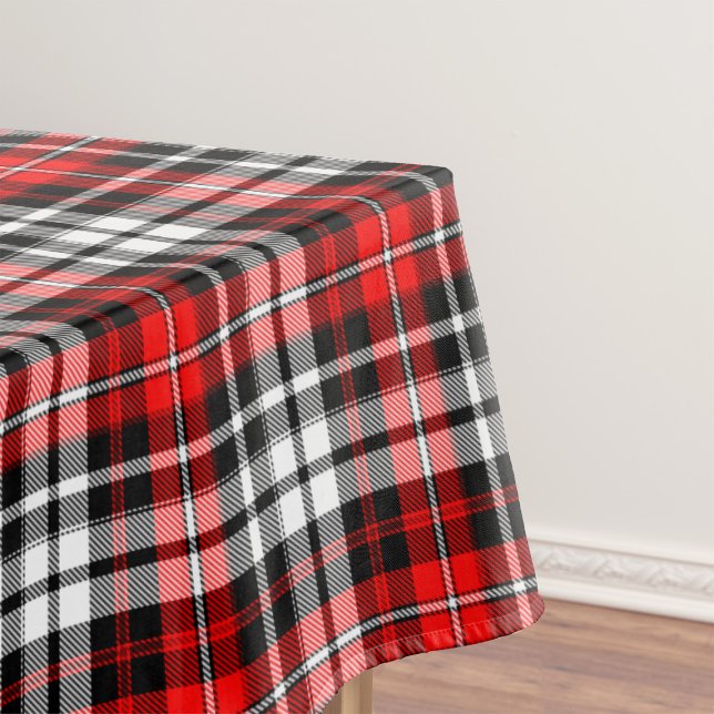 Red Black White Plaid Tartan Pattern Design  Tyg (Skapare uppladdad)