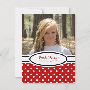 Red, Black & White Polka Dot Party-inbjudan Inbjudningar