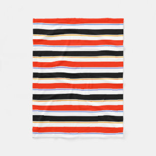 Red Black White Rand Linjer Mönster Design Fleecefilt