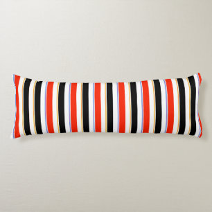 Red Black White Rand Linjer Mönster Design Kroppskudde